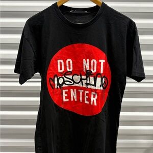 Moschino Black Tee with Red Graphic